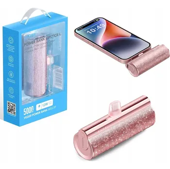 Powerbanka VEGER powerbanka 5000 mAh s vestavěným konektorem Lightning PD QC3.0 2,4A 12W P