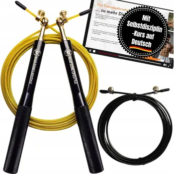 Švihadlo Švihadlo s ocelovým lankem pro dospělé box crossfit Žluté 17 cm