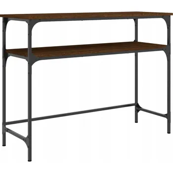 Konferenční stolek Konzolový stolek hnědý dub 100 x 35,5 x 75 cm kovový rám