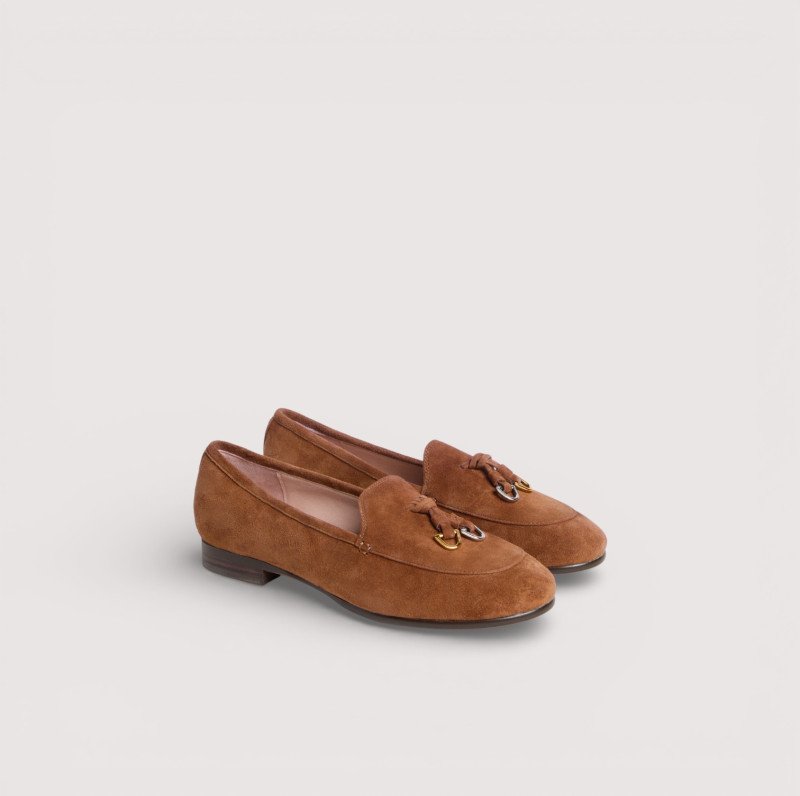 COCCINELLE LOOP SUEDE MOKASÍNY COGNAC 36 SS26