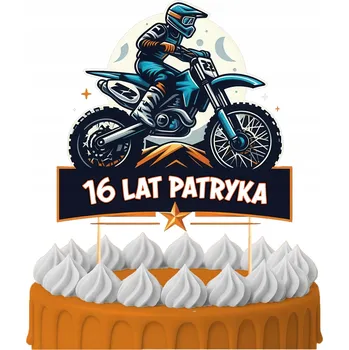 Obraz ZÁPICH DO DORTU Narozeninový Sto let CROSS MOTOCROSS PITBIKE POSTAVY TOPPERY