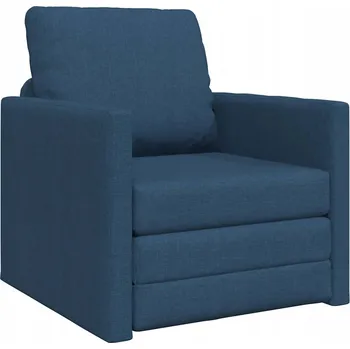 Pohovka Rozkládací pohovka s funkcí spaní, modrá, sametová, 74 x 77 x 81 cm