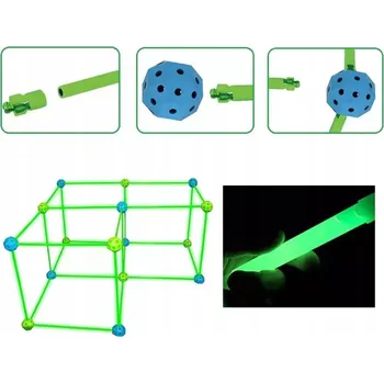 ostatní stavebnice Velké Stavební Stavebnice Stan Brčka Trubičky Svítící ve Tmě 68 dílků