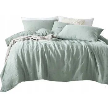 Přehoz na lůžko Přehoz na postel Spod Igły i Nitki mikrovlákno 240 cm x 260 cm zelený