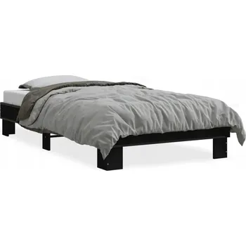 Postel Rám postele černý 193 x 93 x 30 cm s lamelovým roštem
