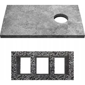 Komín Betonová deska na komín W3, stříška 40x67 cm, krycí deska, komínová hlava pro plyn