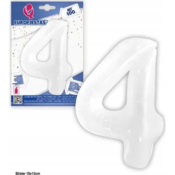 Balónek Ouda Party - 100cm Bílý fóliový balónek číslo 4