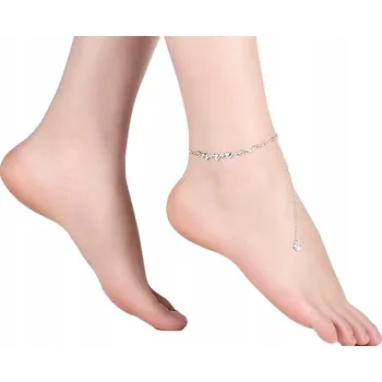 Náramek Náramek Stříbrný Řetízek Na Kotník Srdce Křídla