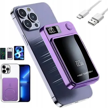 Powerbanka MAGNETICKÁ POWERBANKA 10000MAH PORT TYPU C/USB A, KOMPAKTNÍ A PŘENOSNÁ