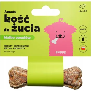 Pamlsek pro psa Azanki žvýkací kost pro štěňata, pamlsek s hmyzem, 10 cm