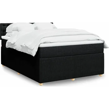 Postel vidaXL Box spring postel s matrací 140x200 cm textil [3287499] Barva: Černá