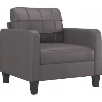 Křeslo Relaxační křeslo z umělé kůže, šedé, 78x77x80 cm