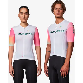 Cyklistické oblečení VAN RYSEL Unisex dres na silniční cyklistiku RCR-R 2 Team L BÍLÁ