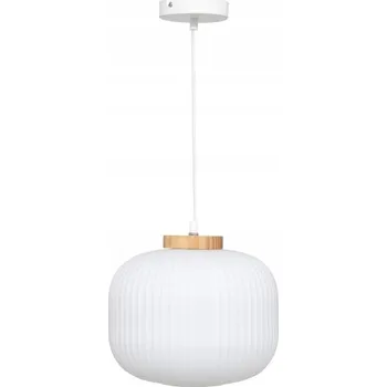 ZÁVĚSNÁ LAMPA BÍLÁ KULATÁ SKLENĚNÁ ORIGAMI TRAVIS 25 X 108 CM E27