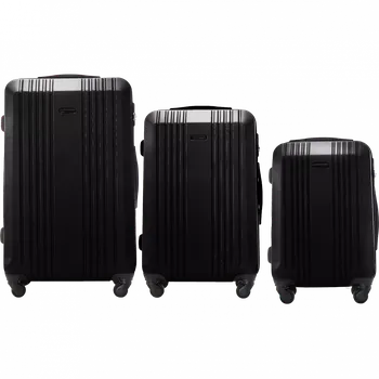 WINGS Cestovní kufry sada KESTREL ABS BLACK L,M,S