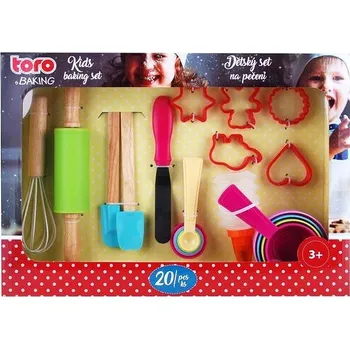 Dětská kuchyňka TORO Dětský set na pečení 20 ks červený