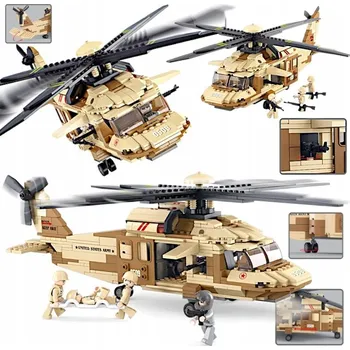 ostatní stavebnice STAVEBNICE VOJENSKÝ VRTULNÍK BLAC HAWK 439dílů + 4 FIGURKY