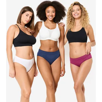 Kalhotky DECATHLON Sada 3 ks dámských bezešvých kalhotek L BÍLÁ|FIALOVÁ|MODRÁ