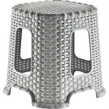 Stolička Taburet střední židle stolička Ratan šedý