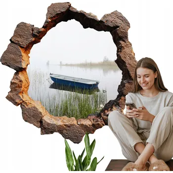 Obraz Samolepící Nástěnná Dekorace Ozdobná Samolepka 130x129 Kamenné jezero