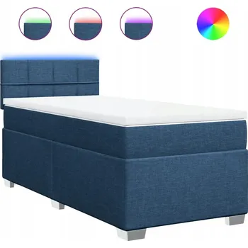 Postel Kontinentální postel s LED, modrá, 190 x 90 x 100,5 cm