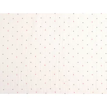 Mušelín / dvojitá gázovina puntíky, barva Off White