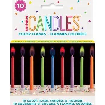 Dortová svíčka Svíčky na dort s barevným plamenem 10ks