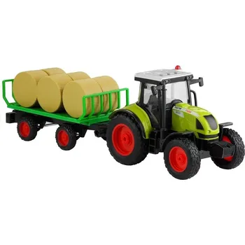 autíčko Traktor s přívěsem se senem 37,5 cm, světlo + zvuk