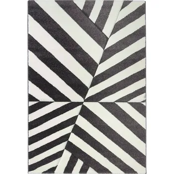 Koberec Breno Kusový koberec Vegas home pastel ART 23/GVG – černé a bílé pruhy, 120x170 cm