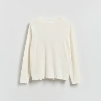 Pánský svetr Reserved - Bavlněný svetr - krémová - 634HD-01X - 634HD-01X-M