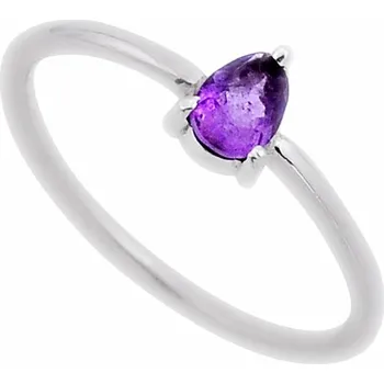 Prsten Ametyst broušený prsten stříbro Ag 925 50051 57 mm (US 8), 1,4 g