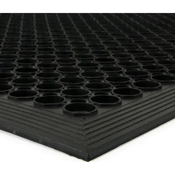Rohožka Flomat Černá gumová (75% NBR) protiúnavová protiskluzová olejivzdorná rohož FLOMA WorkMate - 120 x 80 x 1,4 cm
