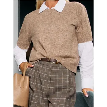 Dámské oblečení Sinsay - Svetrová halenka s příměsí vlny - hnědá - 367EU-84M - 367EU-84M-M