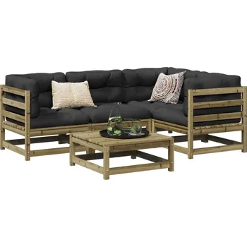 Zahradní sestava vidaXL 5dílná zahradní sedací souprava masivní borovice [3299421] Barva: Přírodně impregnované