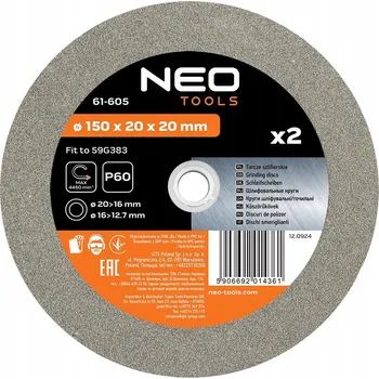 Vrták Brusné kotouče 150 x 20/16/12.7 x 20 mm, 2 ks NEO TOOLS