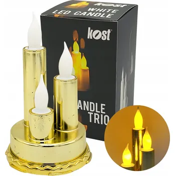 Svíčka LED svíčka do hřbitovních svíček Kost zlatá 14 cm