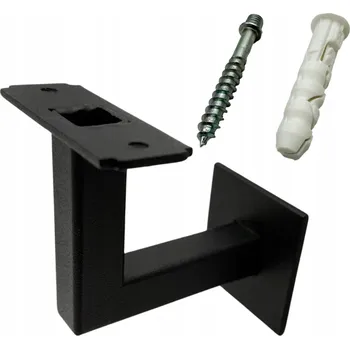 Zábradlí Držák pro upevnění madla zábradlí, sloupku schodiště, ČERNÝ, styl LOFT