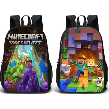 Školní batoh KONO Oboustranný studentský batoh s potisky Minecraft vzor 3