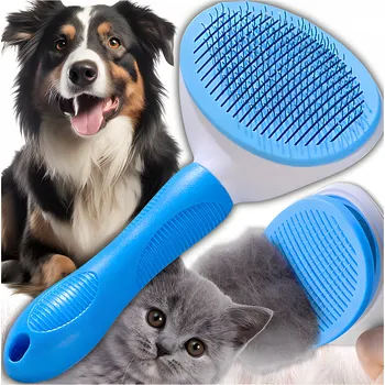Kartáč pro zvířata Kartáč pro psa kočku na odstranění chlupů dlouhosrstých plemen, samočisticí hřeben