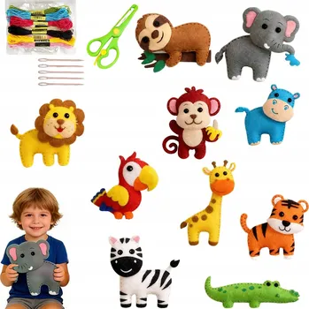 kreativní sada KREATIVNÍ SADA PRO ŠITÍ PRO DĚTI VYŠÍVÁNÍ TVORBA PŘÍVĚSKŮ 10 KS