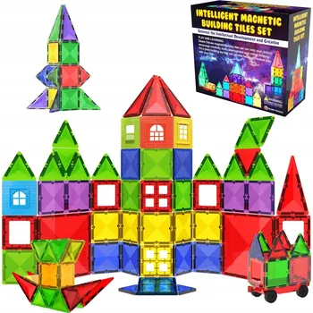 ostatní stavebnice Desire Deluxe Montessori magnetické stavebnice XXL, Vícebarevné. Sada 57 Ks