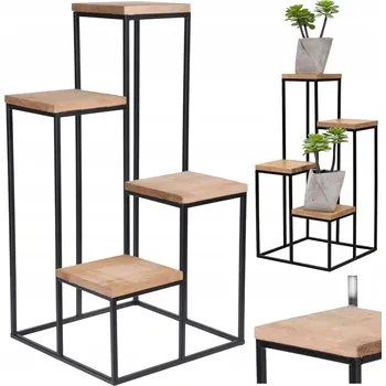 Obraz KOVÁNÝ KVĚTINOVÝ STOJAN KOVOVÝ 4 PATRA 67 CM