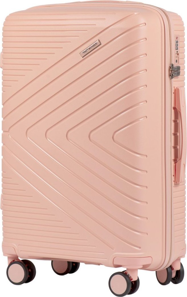 Cestovní kufr WINGS PRIMROSE POLIPROPYLEN CORAL střední M TSA