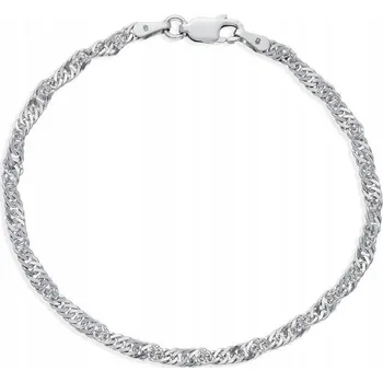 Náramek Stříbrný náramek pozlacený rhodiem Singapur