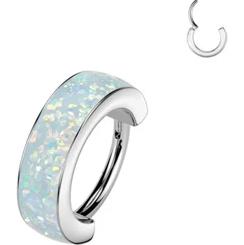 Piercing Šperky4U Piercing segment kruh TITAN s opálem, 1,0 x 8 mm - TIT1606-1008