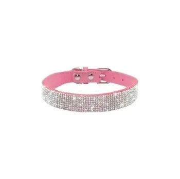 Obojek pro psa Obojek pro pro psa kočku lesklý růžový nastavitelný z PU kůže velikost XS