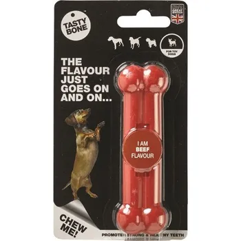 Hračka pro psa TASTY BONE Kostička nylonová pro extra malé psy - Hovězí maso