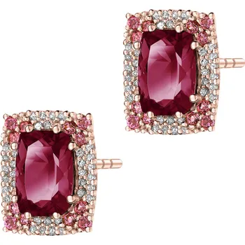 Náušnice Náušnice z růžového zlata s brilianty a rodolity - ryzost 585 - 234.103