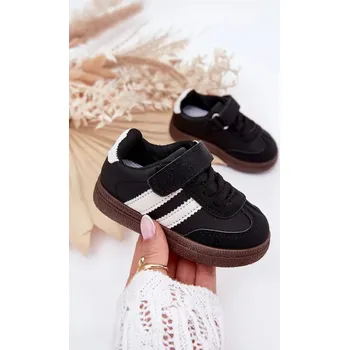 Chlapecké tenisky Dětské sportovní sneakers na suchý zip Adelina – černé Velikost: 21