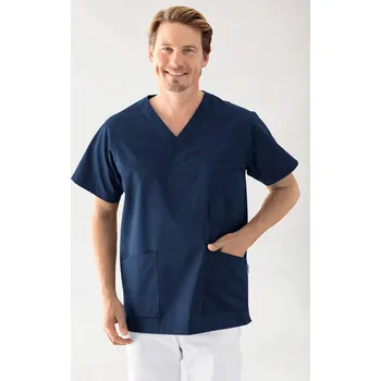 Dámská tunika Pánská lékařská tunika Clinic Dress - výstřih do V, tmavě modrá, velikost S